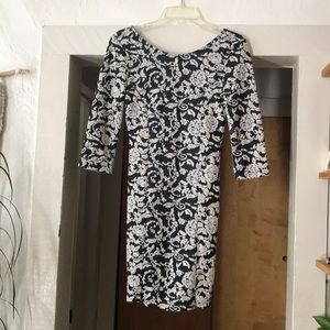 Black and white cocktail dress